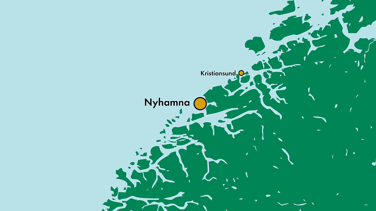 Prosessanlegget Nyhamna ligger like utenfor Kristiansund