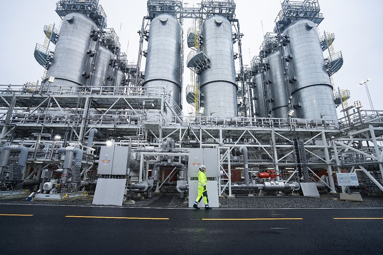 Prosesseringsanlegget på Nyhamna er blant Norges viktigste knutepunkt for naturgass.