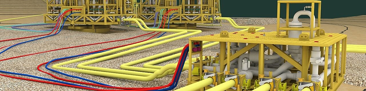 Machinery with pipes placed on ground