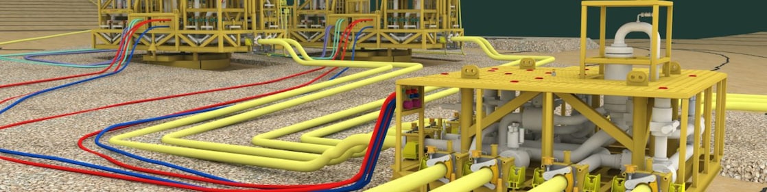 Machinery with pipes placed on ground