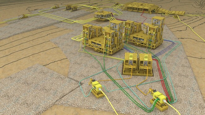 Illustration of the Ormen Lange Subsea Compression station layout