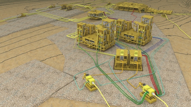 Illustration of the Ormen Lange Subsea Compression station layout